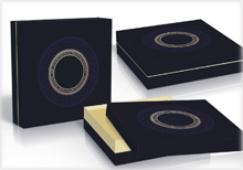 藍絨紙化妝品包裝盒,燙金